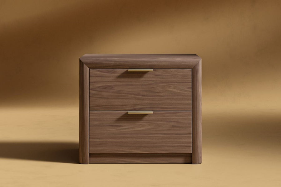 Valencia Alder Walnut Veneer Nightstand, Walnut