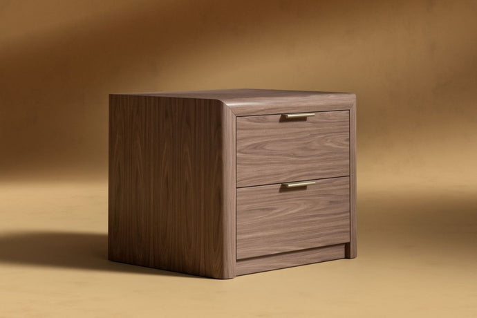 Valencia Alder Walnut Veneer Nightstand, Walnut