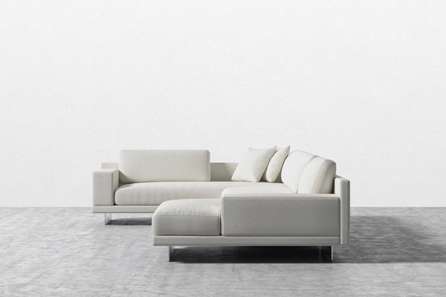 Valencia Alessandro Fabric Modular Sectional Right Chaise Lounge, Beige