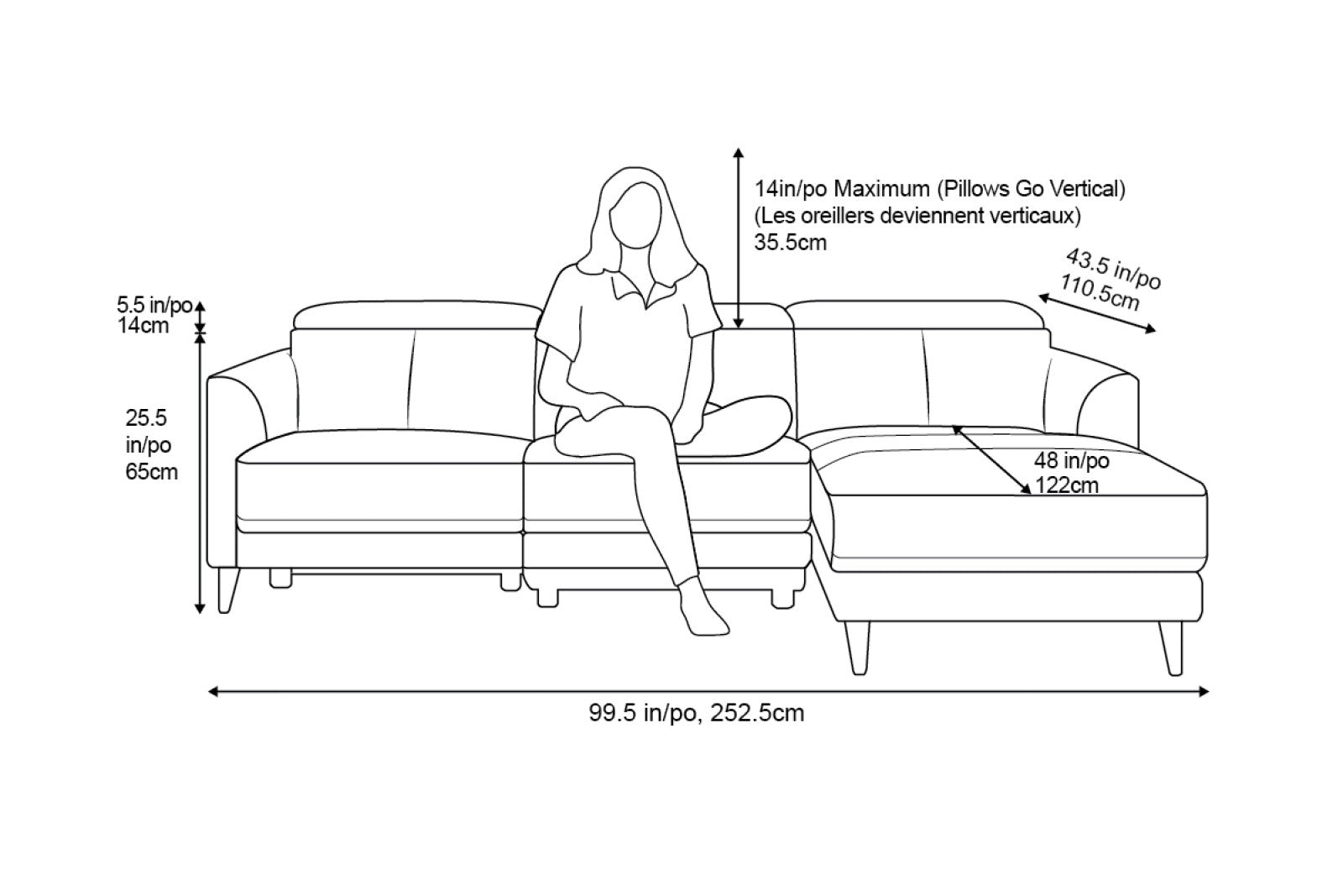 Andria Leather Reclining Sectional Lounge