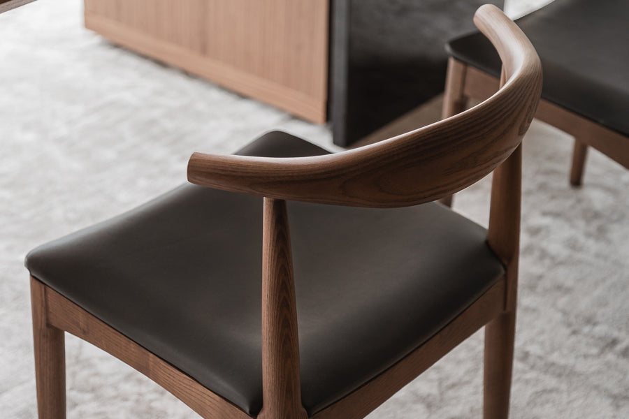 Valencia Arbor Leather Dining Chair, Walnut