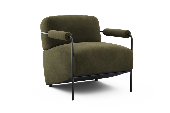 Valencia Arianna Velvet Fabric Accent Chair, Dark Green