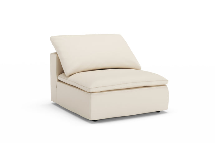 Valencia Claire Top Grain Leather Armless Piece, Beige