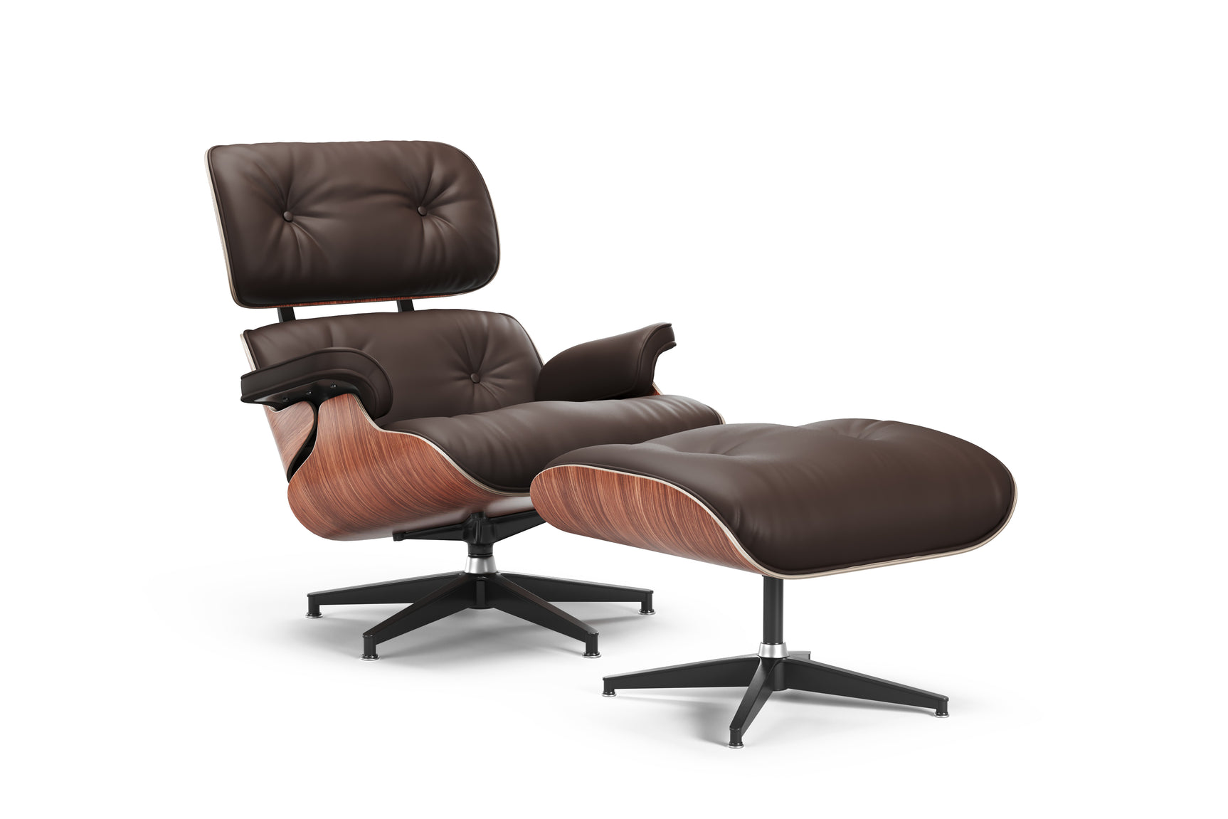 Armoni Eames Replica Leather Chair & Ottoman