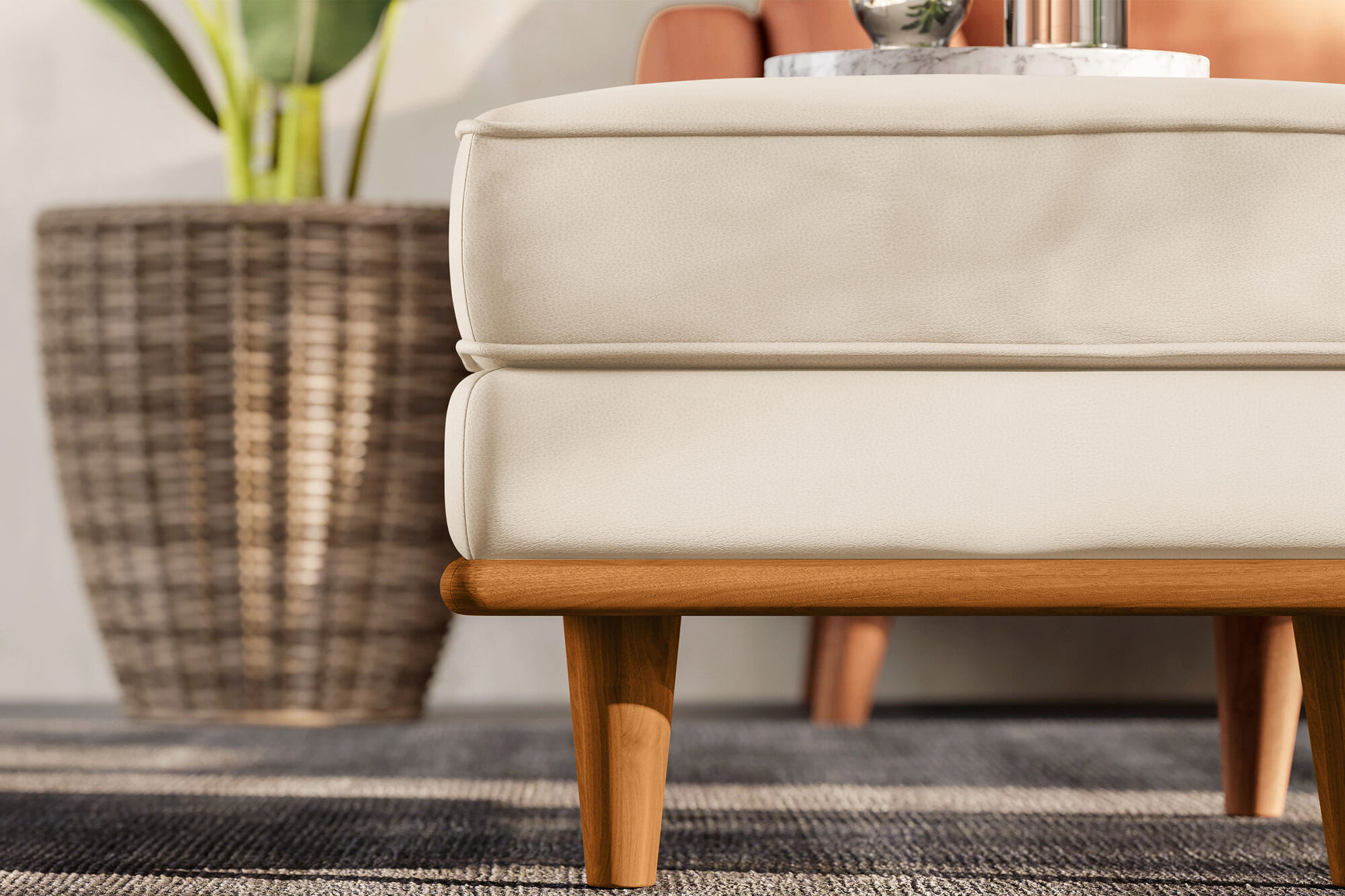 Artisan Leather Ottoman