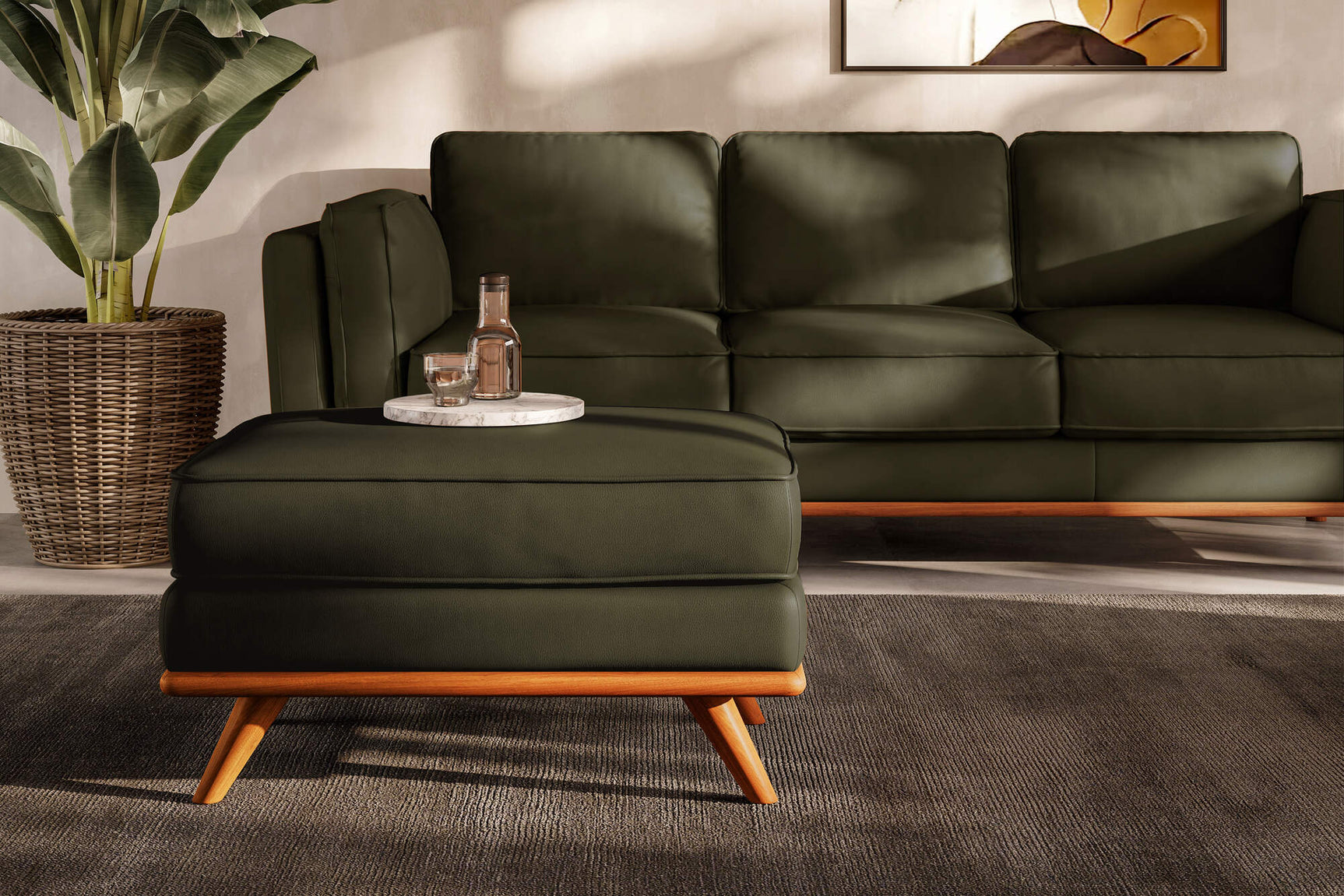 Artisan Leather Ottoman