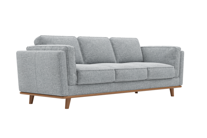 Valencia Artisan Swiss Linen Three Seats Lounge, Grey Color