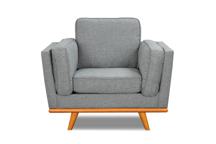 Valencia Artisan Swiss Linen Accent Chair, Grey Color