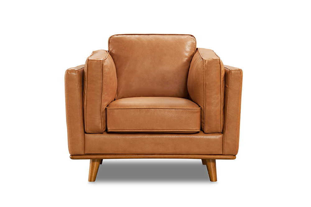 Valencia Artisan Leather Accent Chair, Cognac