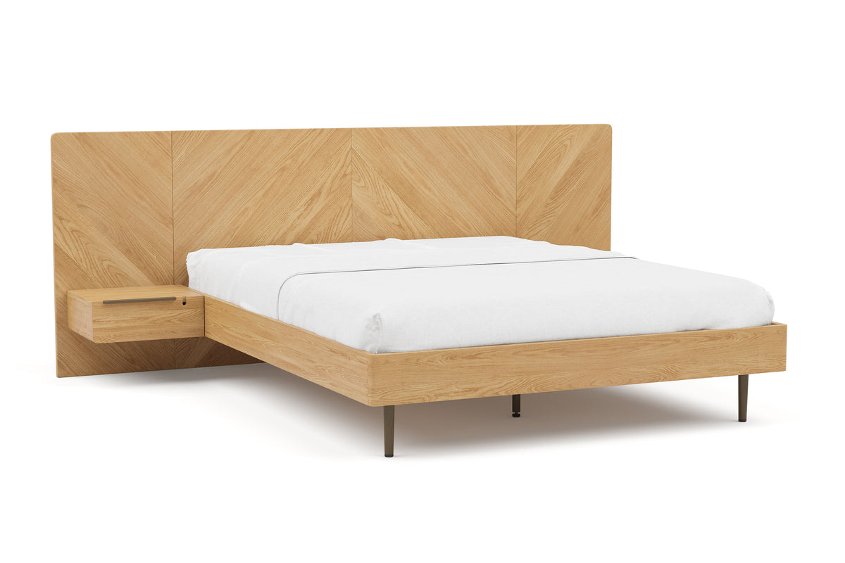 Valencia Ava Wood Queen Bed Frame, White Oak