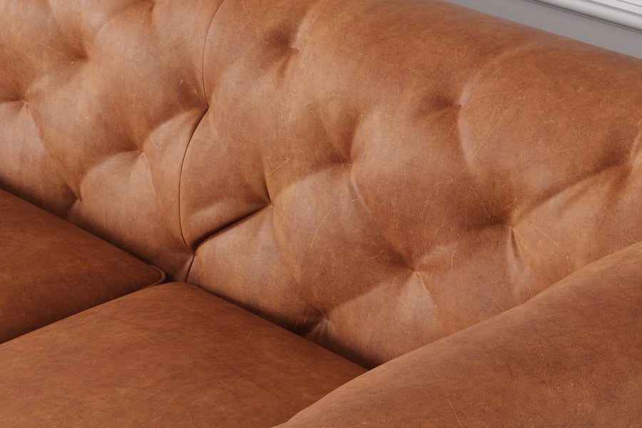 Valencia Avery Top Grain Leather Three Seats Lounge, Cognac