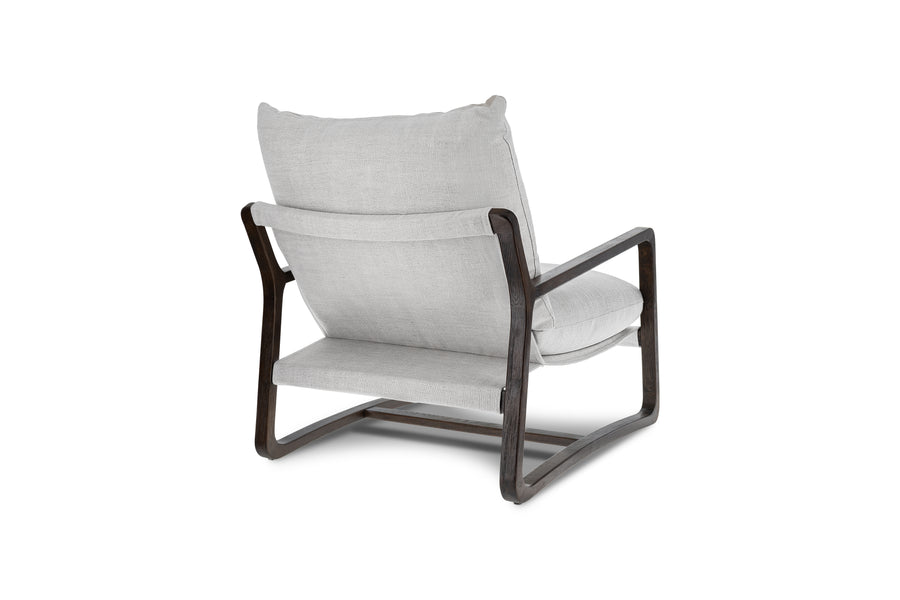 Valencia Lagon Wood Frame Accent Chair, Light Grey