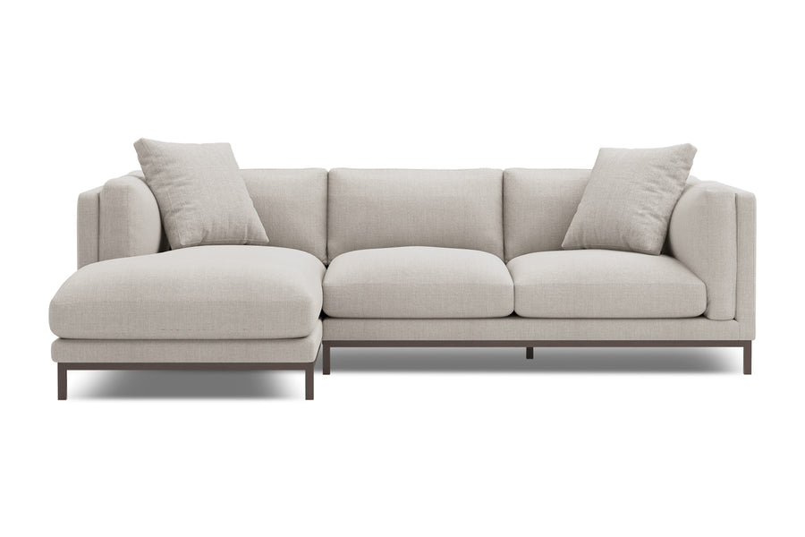 Valencia Bergen Fabric Sectional Lounge with Left Hand Facing Chaise, Beige