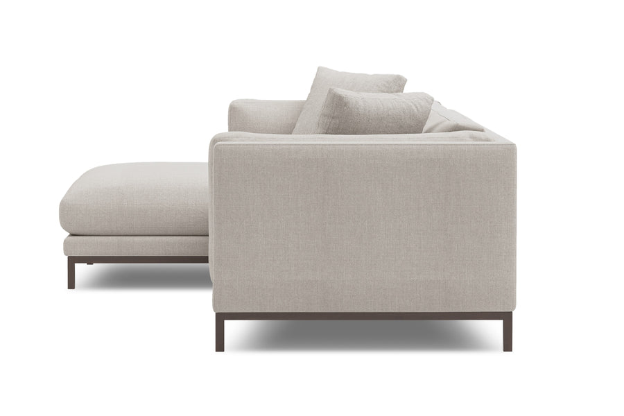 Valencia Bergen Fabric Sectional Lounge with Left Hand Facing Chaise, Beige