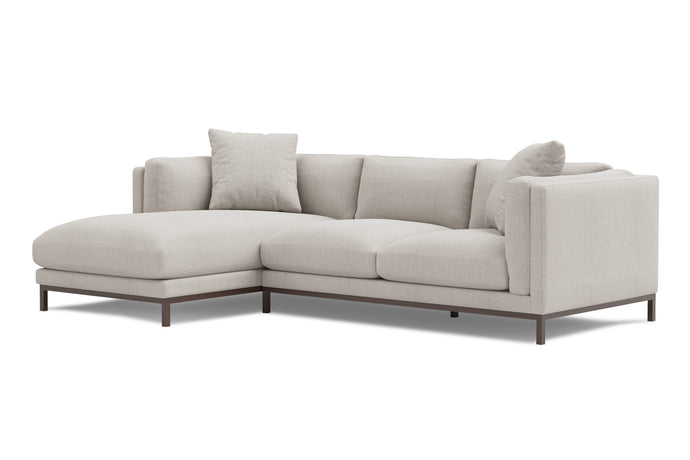 Valencia Bergen Fabric Sectional Lounge with Left Hand Facing Chaise, Beige