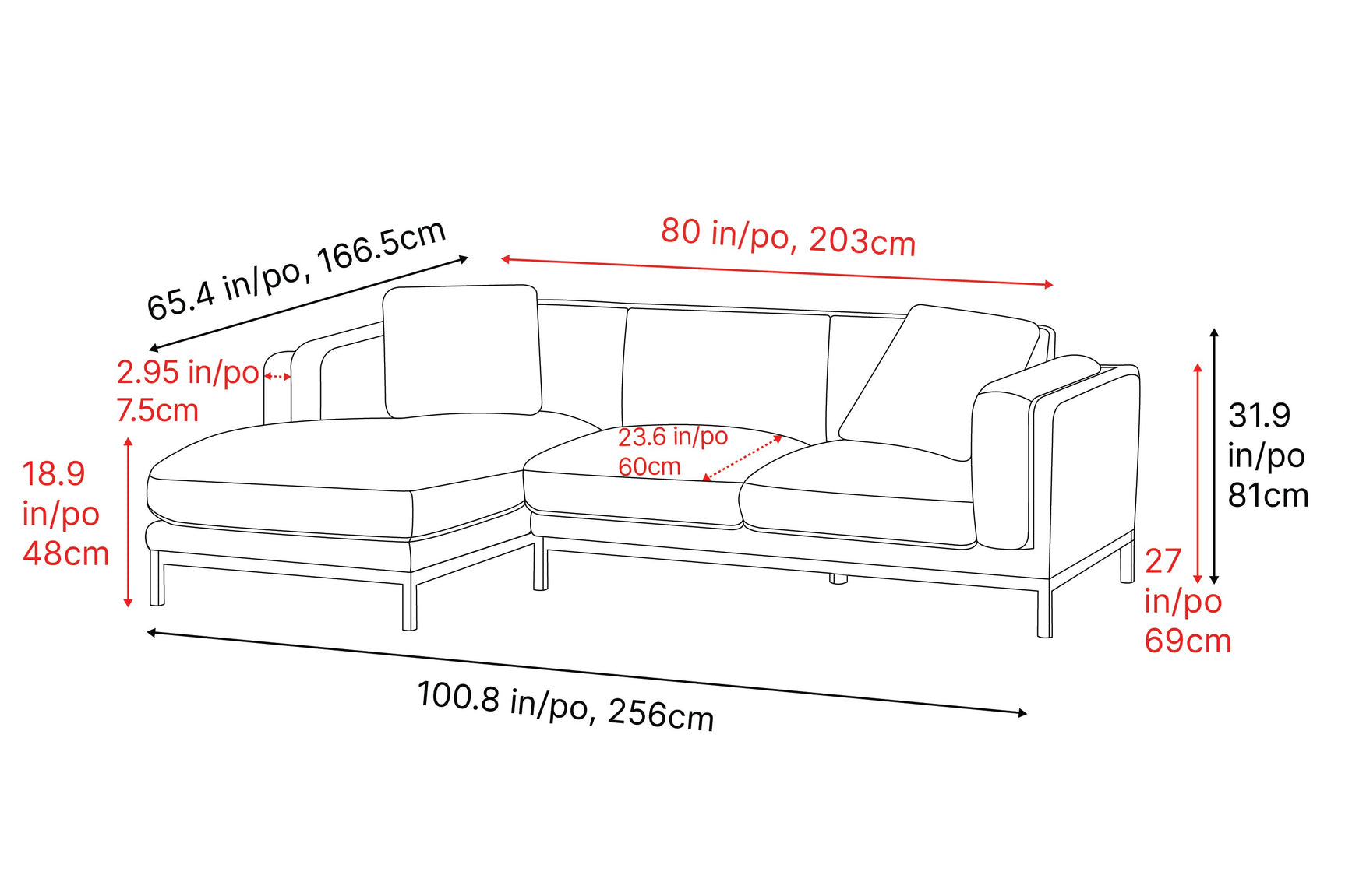 Bergen Fabric Sectional Lounge