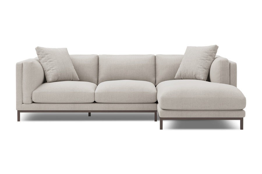 Valencia Bergen Fabric Sectional Lounge with Right Hand Facing Chaise, Beige