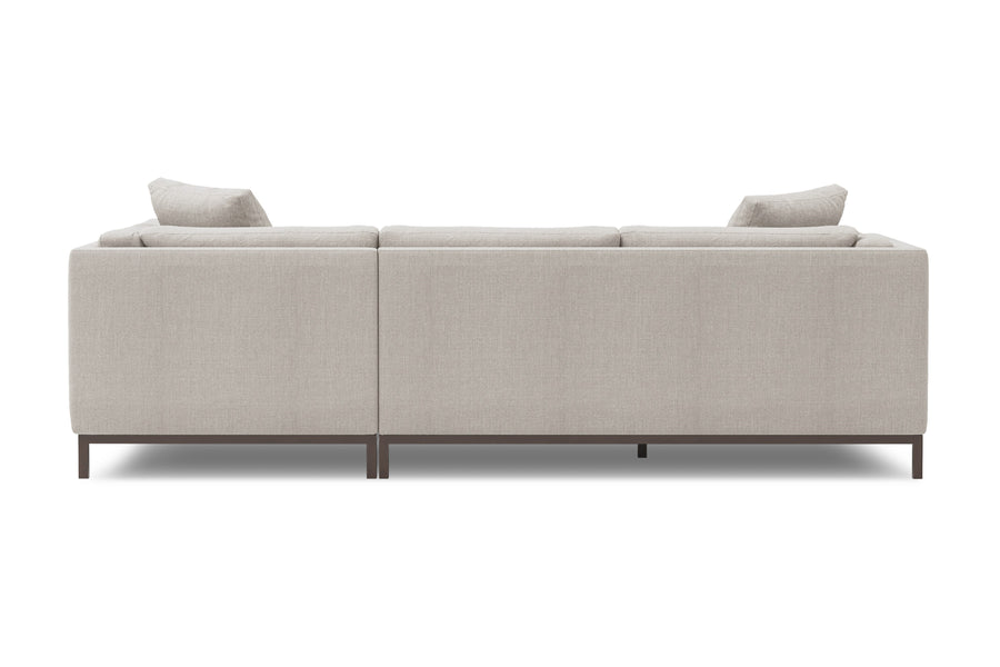 Valencia Bergen Fabric Sectional Lounge with Right Hand Facing Chaise, Beige