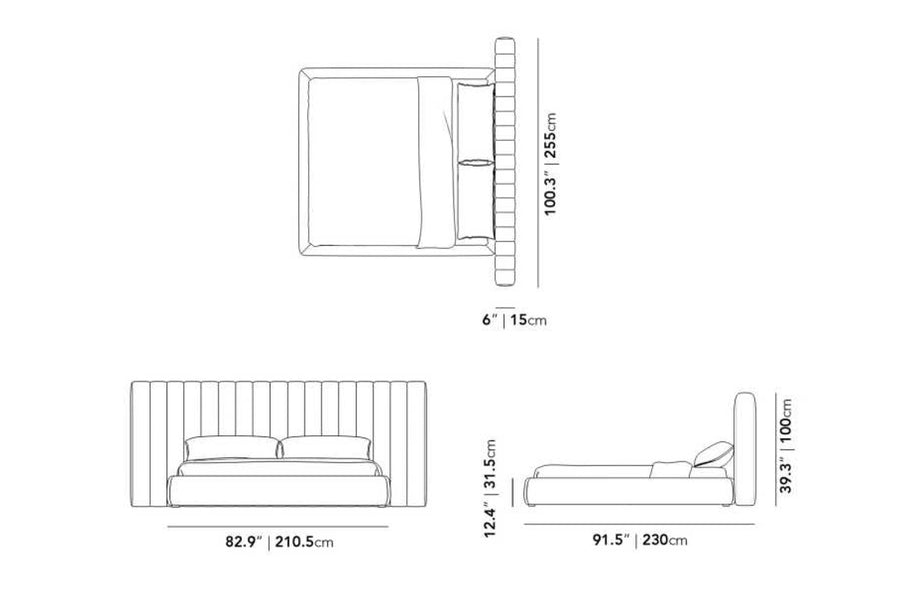 Valencia Beryl Boucle Fabric King Size Bed Frame, Light Grey