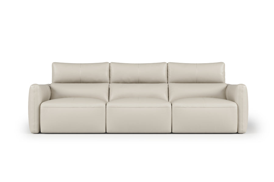 Valencia Alessia Leather Three Seats Recliner Sofa, Beige Lounge, Beige