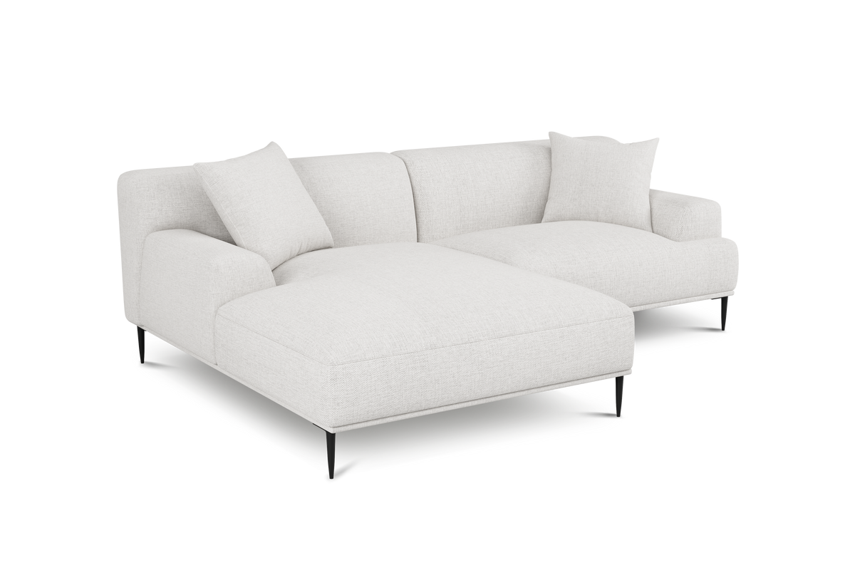 Valencia Kotor Modern Fabric Left Chaise Lounge, White