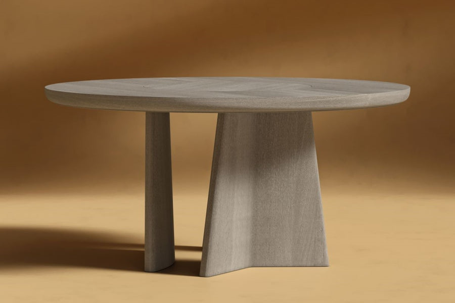 Valencia Cairn Oak Dining Table, Grey