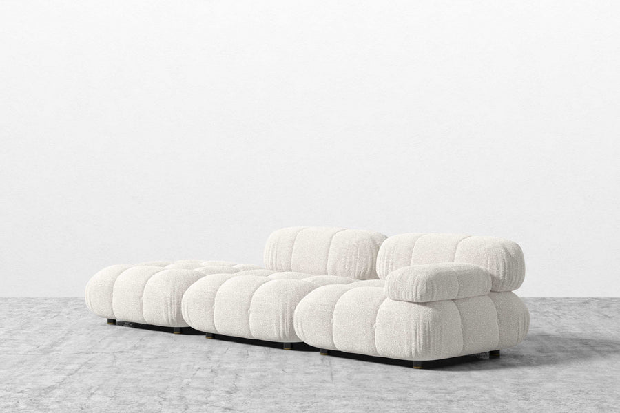 Valencia Calcite Bouclé Fabric Open Left Sofa, Beige