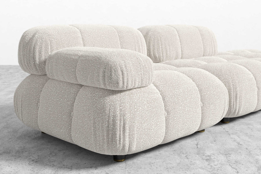 Valencia Calcite Bouclé Fabric Open Right Sofa, Beige