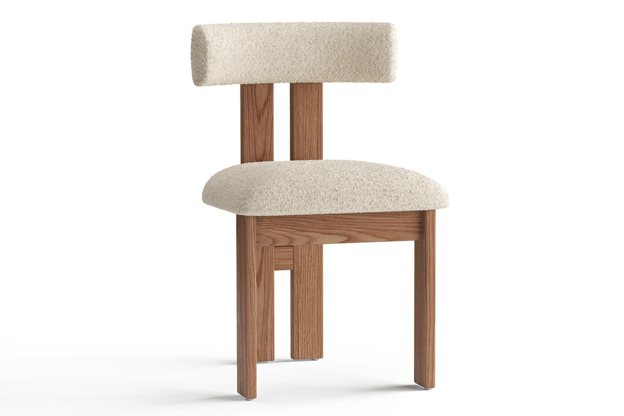 Valencia Carlo Boucle Fabric Dining Chair, Beige