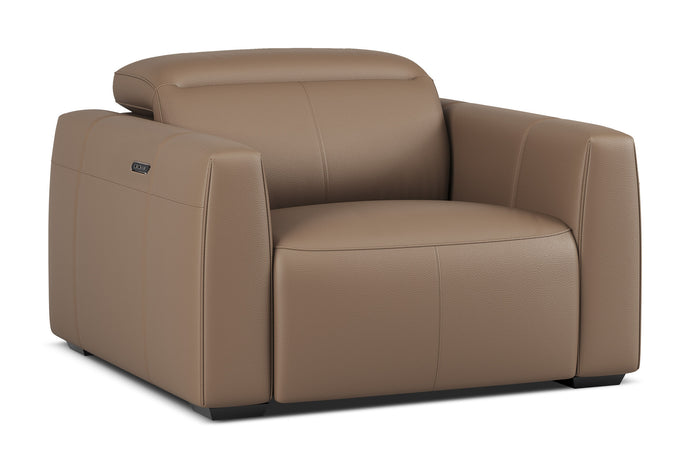 Valencia Carmen Leather Single Recliner Chair, Brown