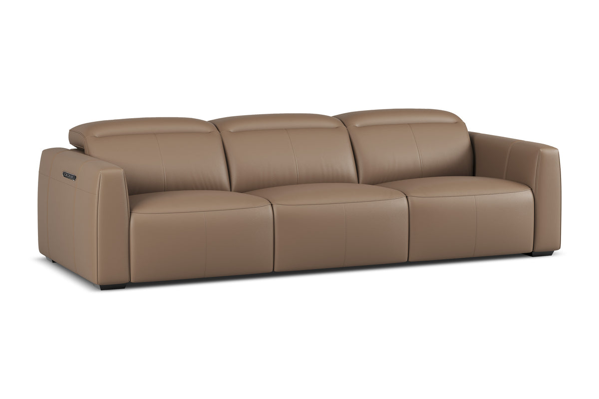 Valencia Carmen Leather Three Seats with Dual Recliner Lounge, Brown