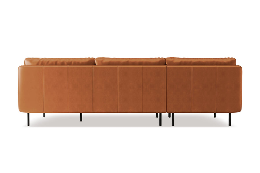 Valencia Chloe Contemporary Leather Three Seats Wide Lounge, Cognac