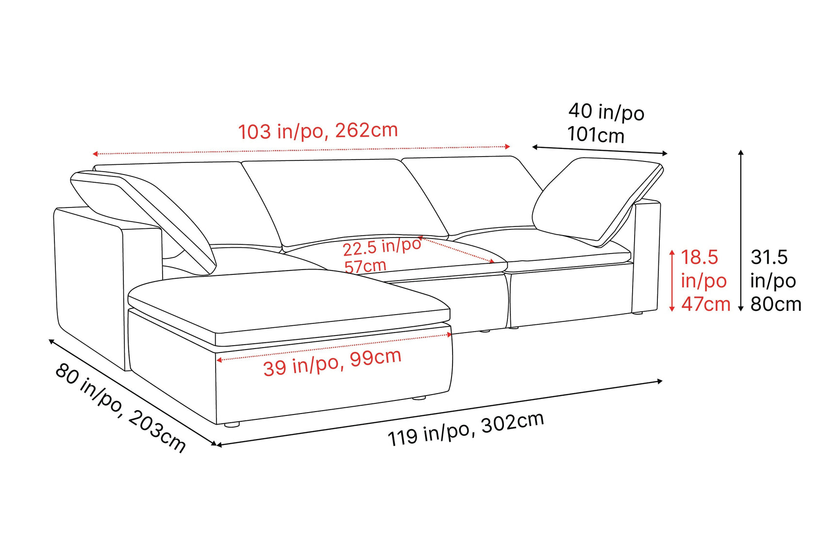 Claire Leather Modular Lounge