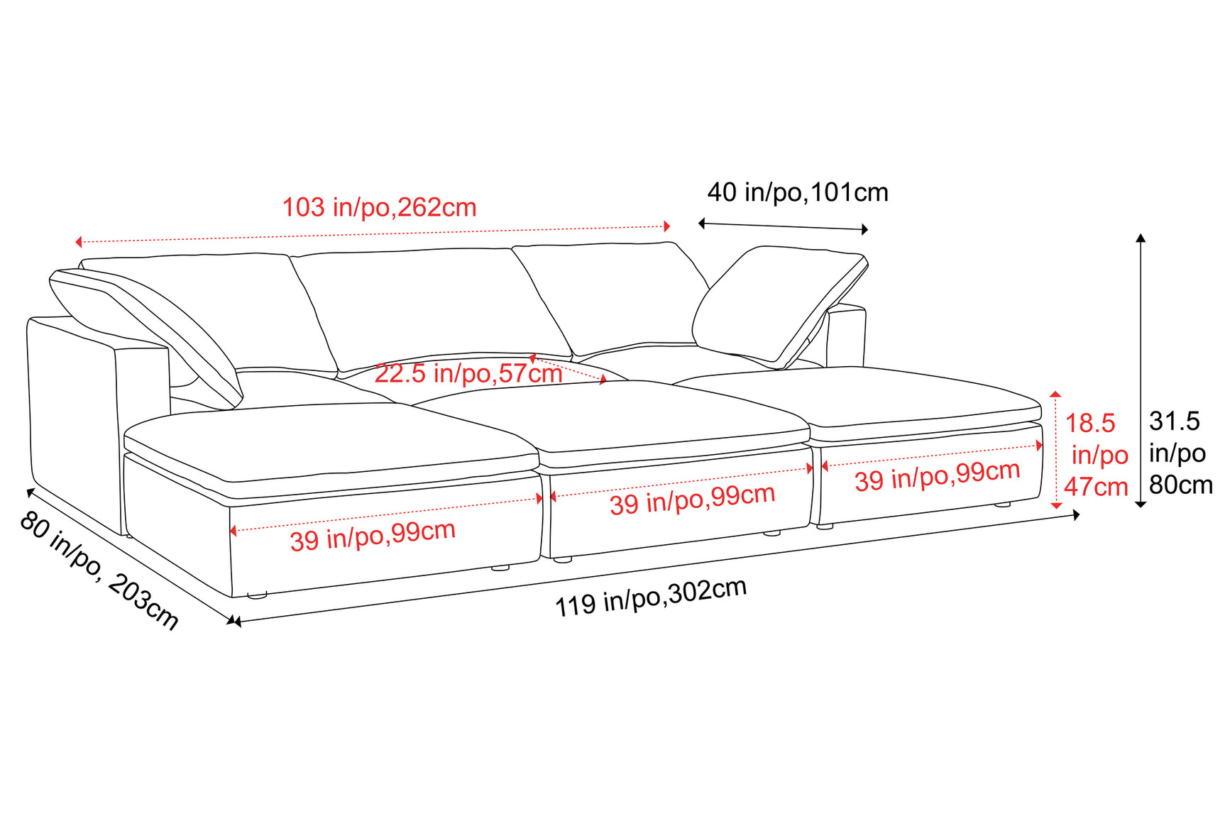 Claire Leather Modular Lounge