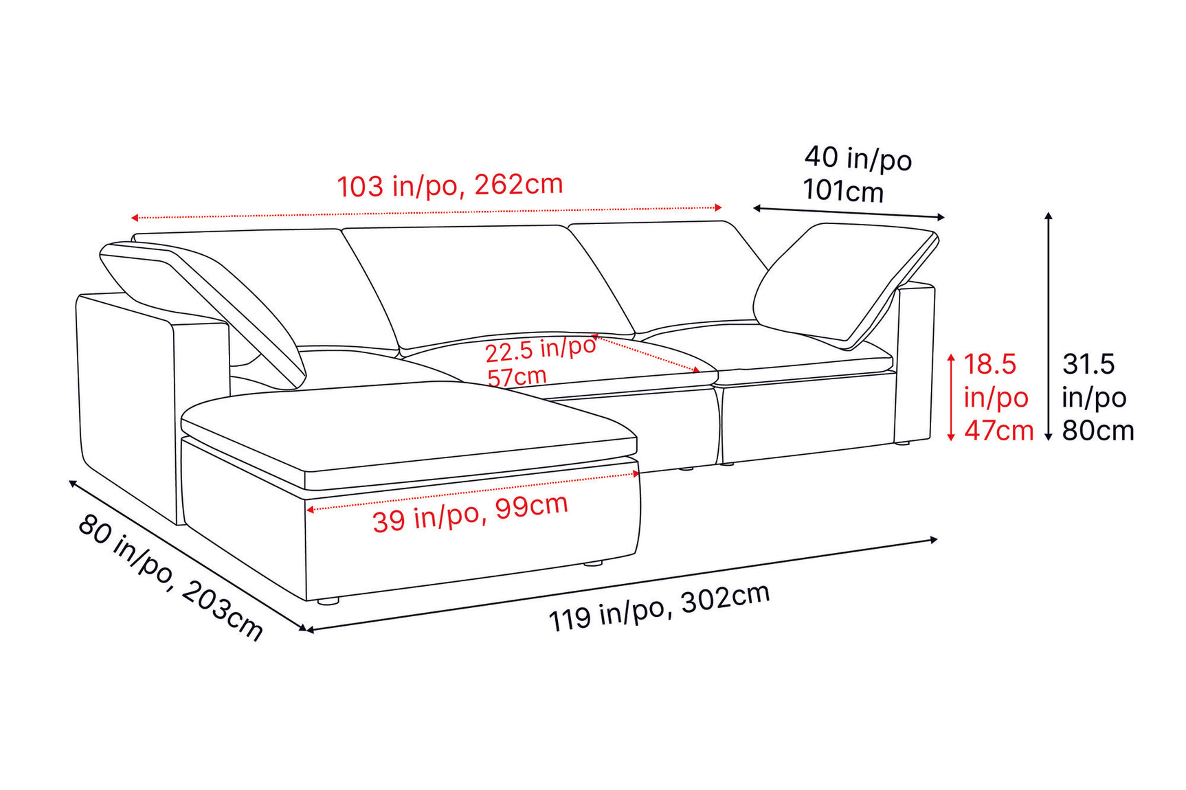 Claire Leather Modular Lounge