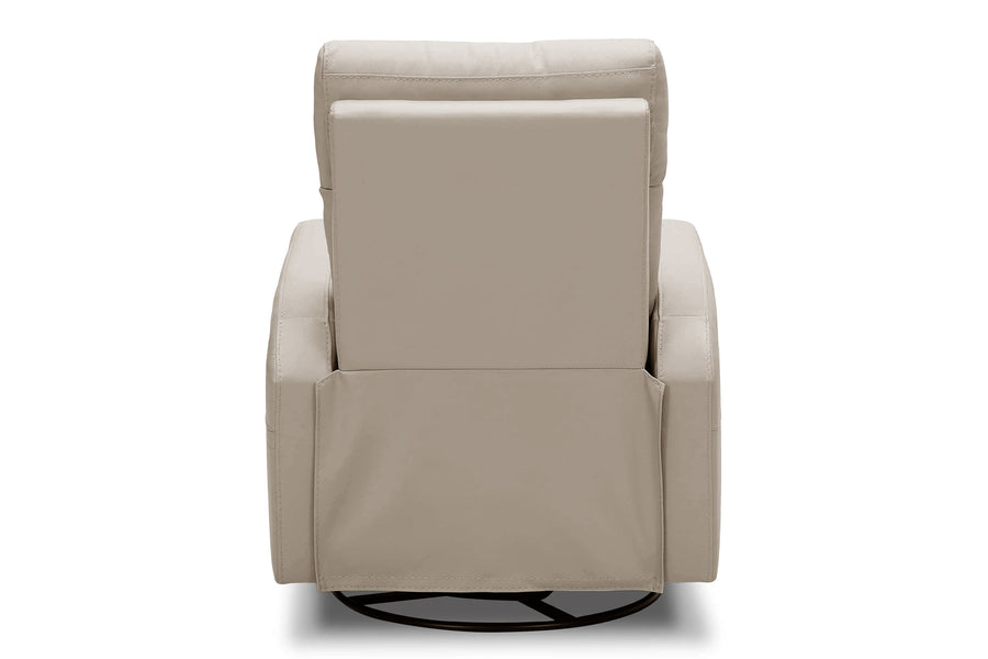 Valencia Dayna Top Grain Leather Power Swivel Glider Recline Chair, Latte
