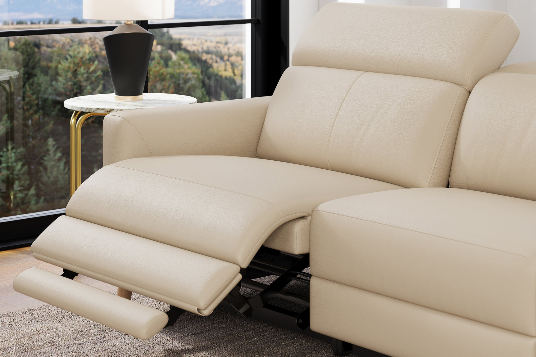 Elodie Leather Recliner Sectional Lounge