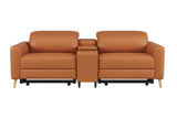 Elodie Leather Dual Recliner Lounge with Console