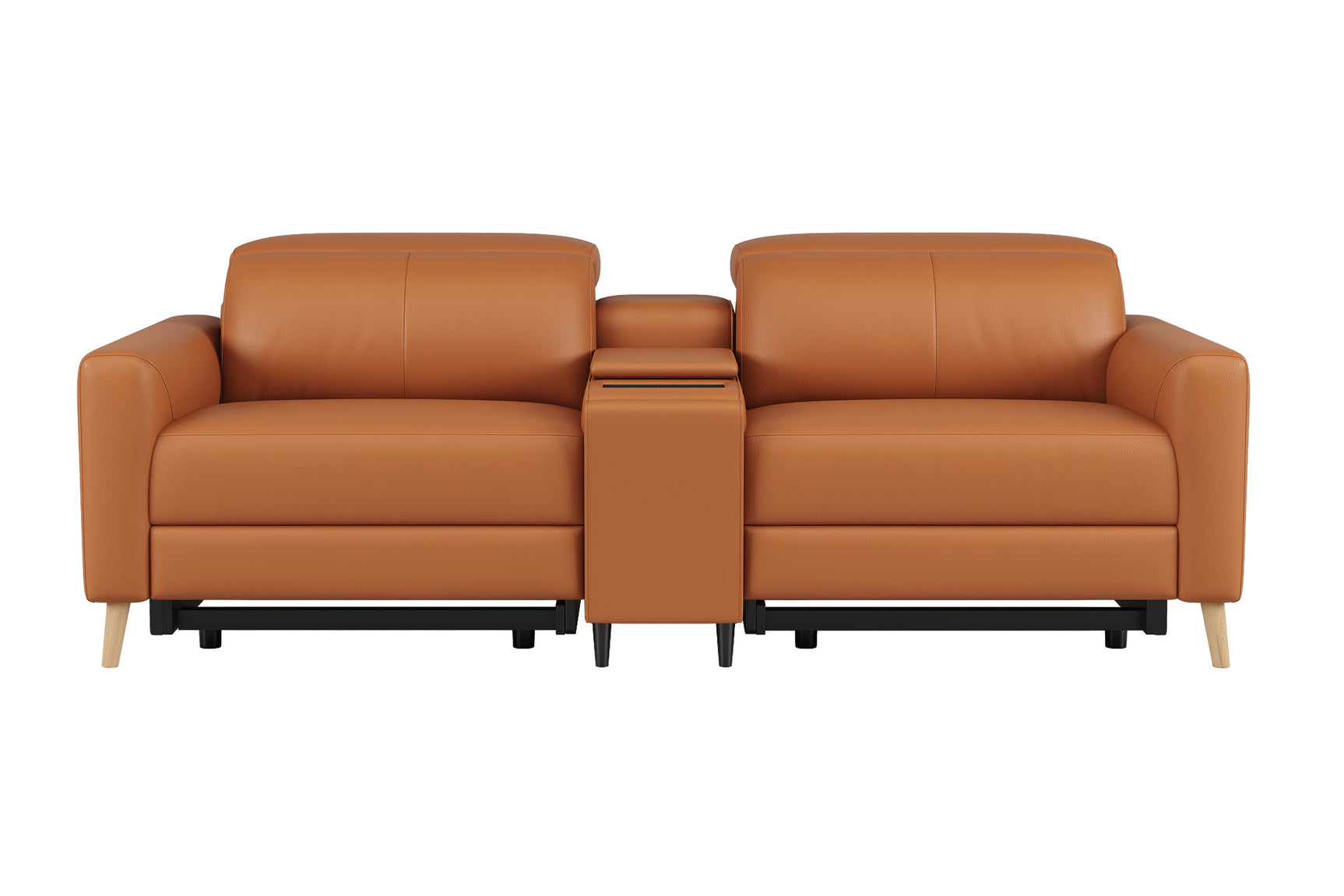 Elodie Leather Dual Recliner Lounge with Console