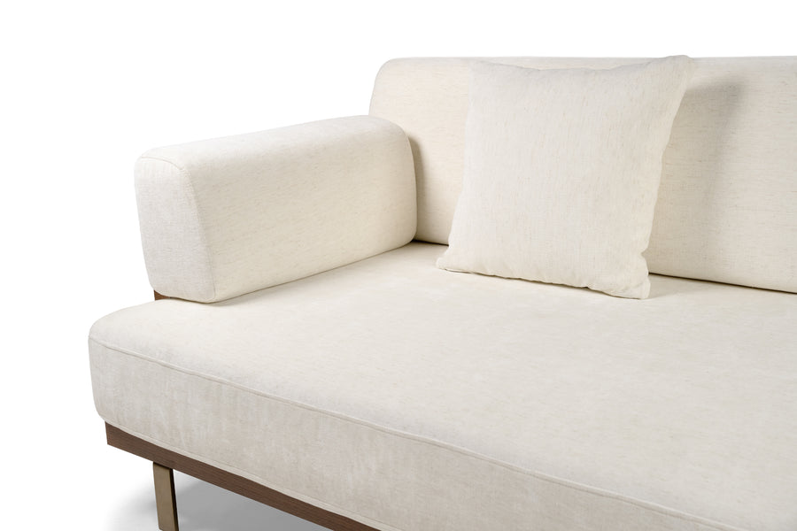 Valencia Emilia Fabric Modern Sofa, Beige