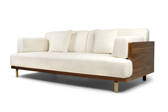 Valencia Emilia Fabric Modern Sofa, Beige