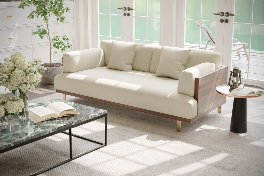 Valencia Emilia Fabric Modern Sofa, Beige