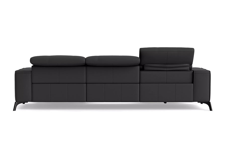 Valencia Esther Top Grain Leather Lounge, Three Seats with Right Chaise, Black