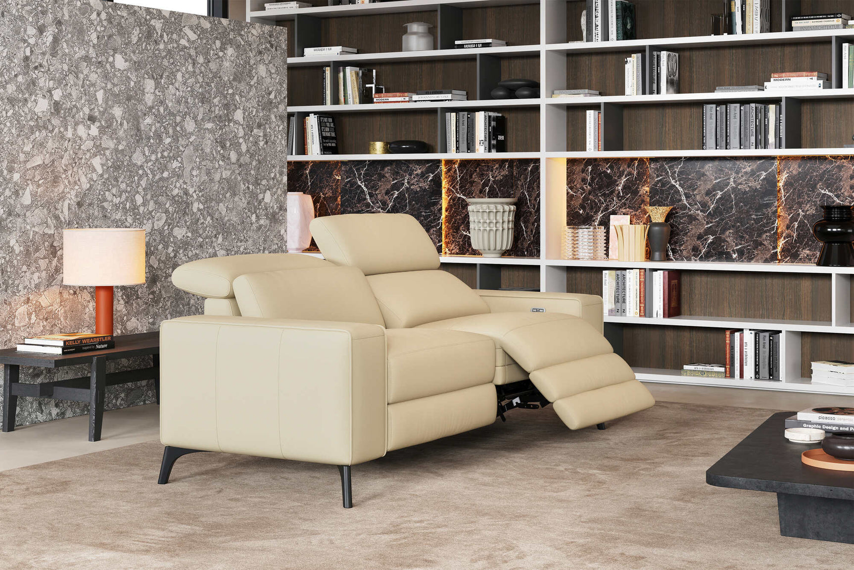 Esther Leather Dual Recliner Lounge