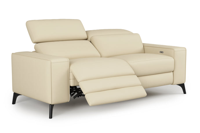 Valencia Esther Top Grain Leather Loveseat Lounge, Beige