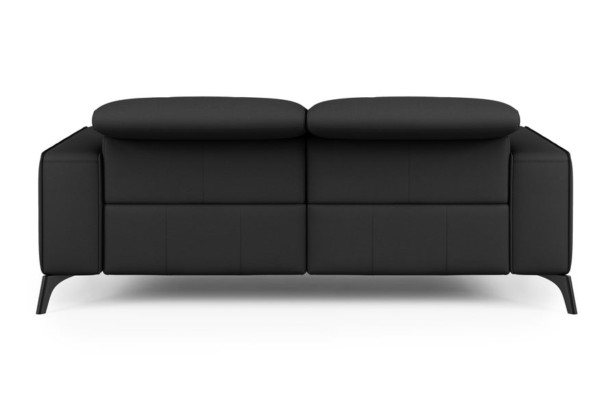 Valencia Esther Top Grain Leather Loveseat Lounge, Black