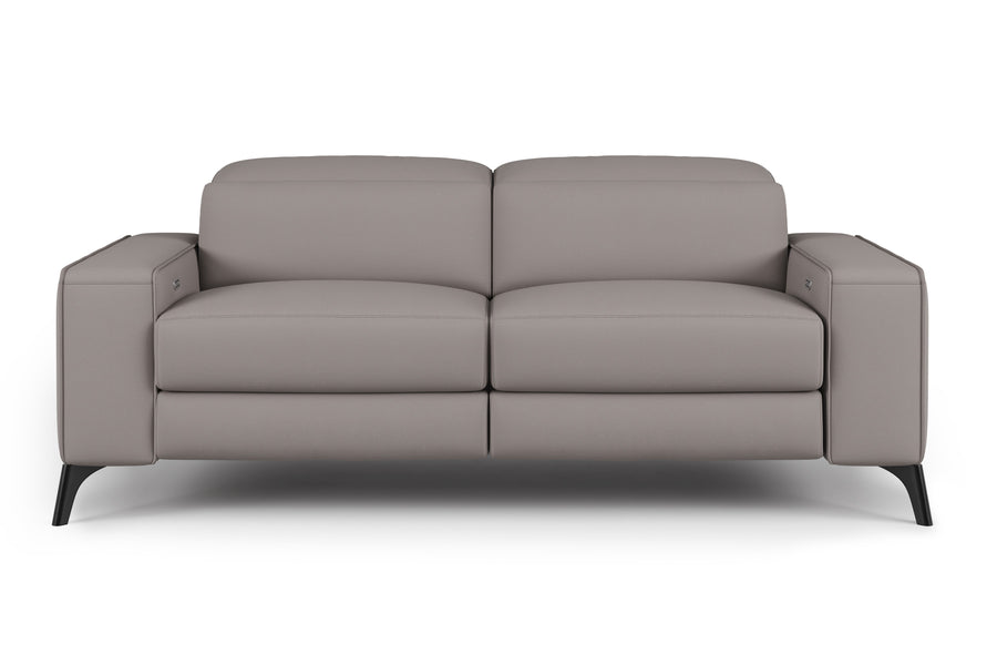 Valencia Esther Top Grain Leather Loveseat Lounge, Light Grey