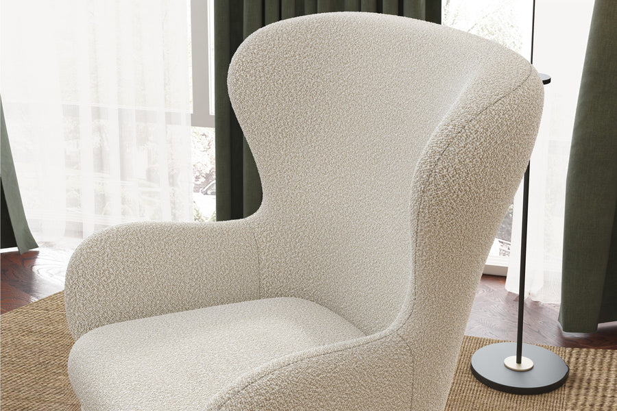 Valencia Evelyn Polyester Fabric Swivel Accent Chair, Beige