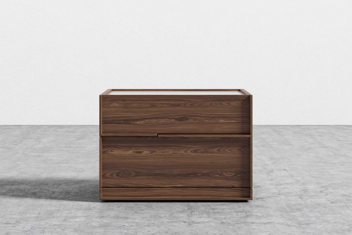 Valencia Faith Walnut Veneer Nightstand, Walnut