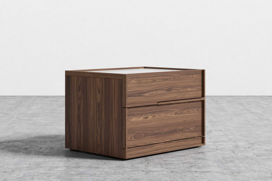 Valencia Faith Walnut Veneer Nightstand, Walnut